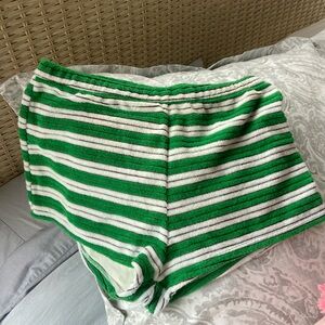 Triangl Terry Celeste Green White Shorts